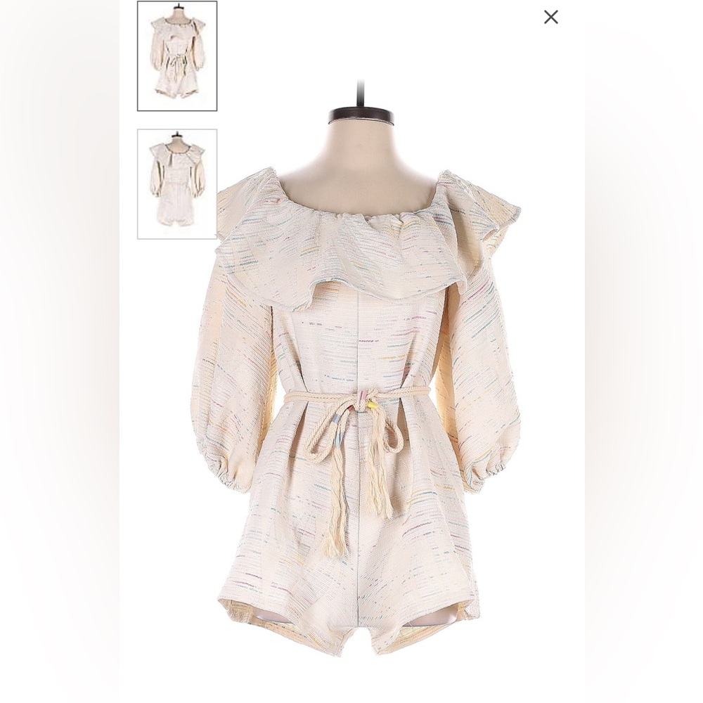 Something navy beige romper